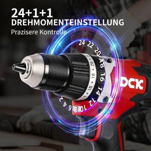 Merkmale des DCK Tools KDJZ03-13 Akku-Schlagbohrschrauber 20V 13mm 120Nm - 1x4.0Ah 7