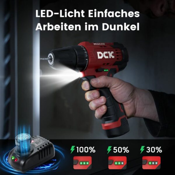 DCK Tools KDJZ23-10 Akku-Bohrschrauber 10mm 35Nm - 1x2.0Ah 6