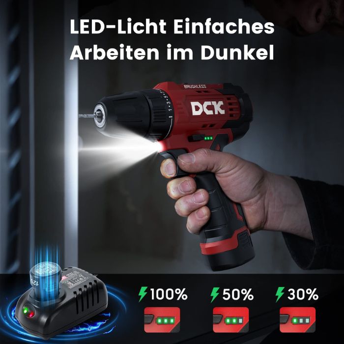 DCK Tools KDJZ23-10 Akku-Bohrschrauber 10mm 35Nm – 1×2.0Ah 6