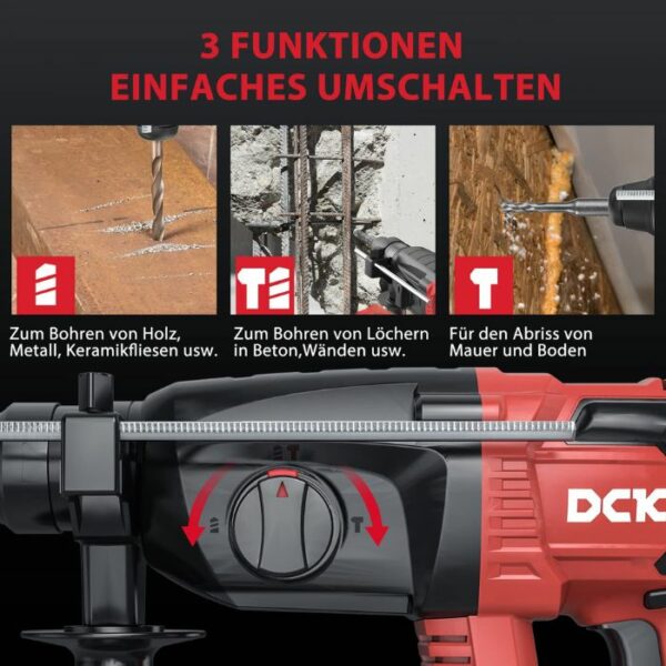 DCK Tools KDZC04-24 Akku-Bohrhammer SDS-Plus 20V 24mm 2.7J - 1x4.0Ah 7