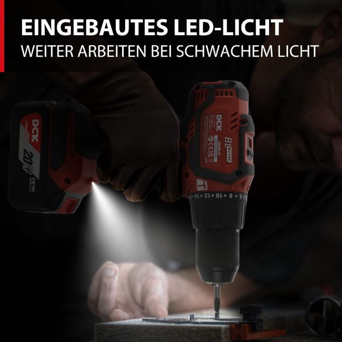 Merkmale des DCK Tools KDJZ03-13 Akku-Schlagbohrschrauber 20V 13mm 120Nm – 1×4.0Ah 4