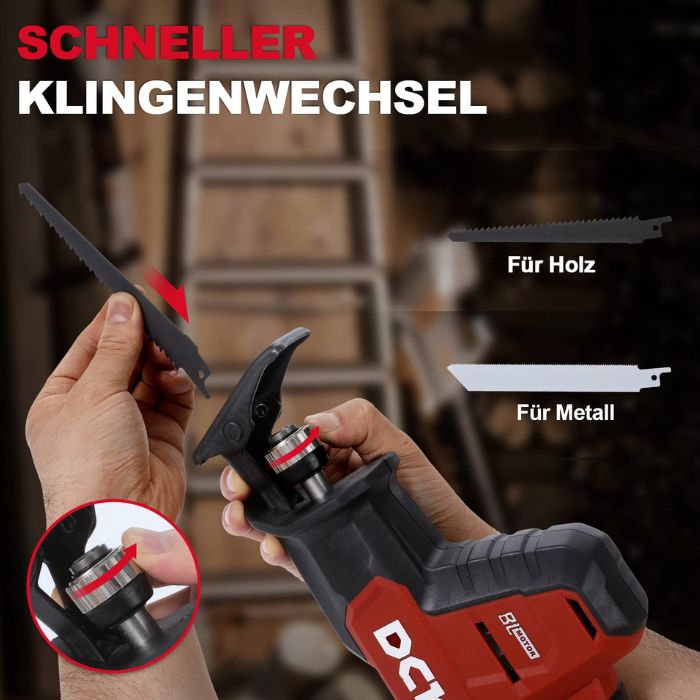 DCK Tools KDJF22 Akku-Säbelsäge 20V 22mm 3000 SPM – 1×4.0Ah 2