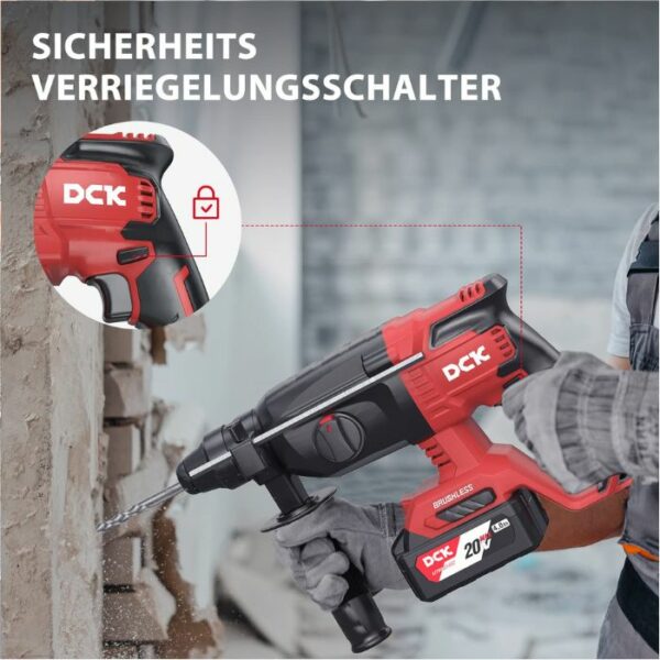 DCK Tools KDZC04-24 Akku-Bohrhammer SDS-Plus 20V 24mm 2.7J - 1x4.0Ah 8